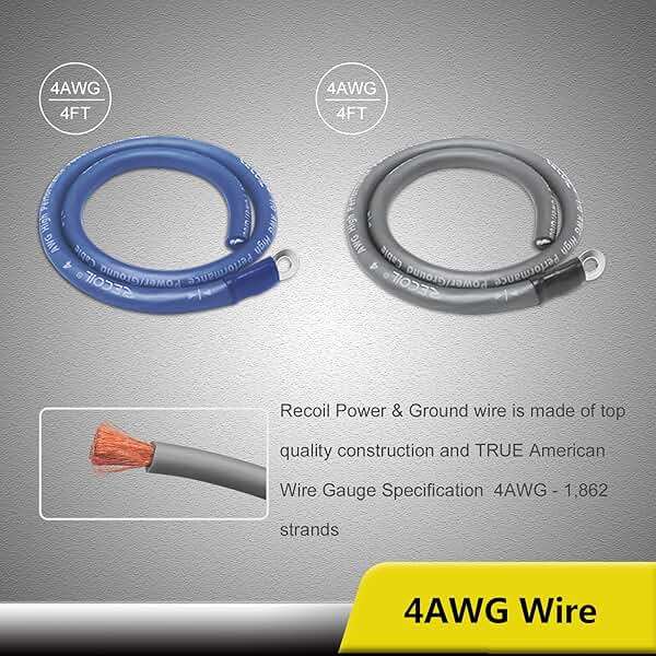 Recoil RCK0D True 1/0 Gauge Car Audio Dual Amplifiers CCA Wiring Installation Kits with OFC RCA Cable - Image 5