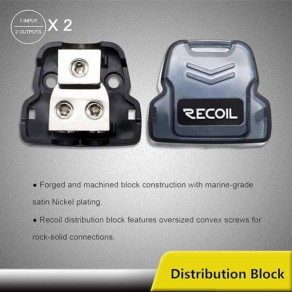 Recoil RCK0D True 1/0 Gauge Car Audio Dual Amplifiers CCA Wiring Installation Kits with OFC RCA Cable - Image 8