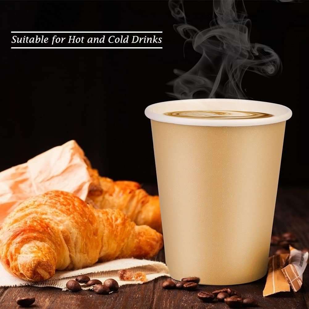 BALDCC 25 Pack 8 oz Disposable Paper Cups, Disposable Coffee Cups, Hot/Cold Beverage Drinking Cup for Offices, Home Kitchens, Coffee Shops（Khaki） - Image 5