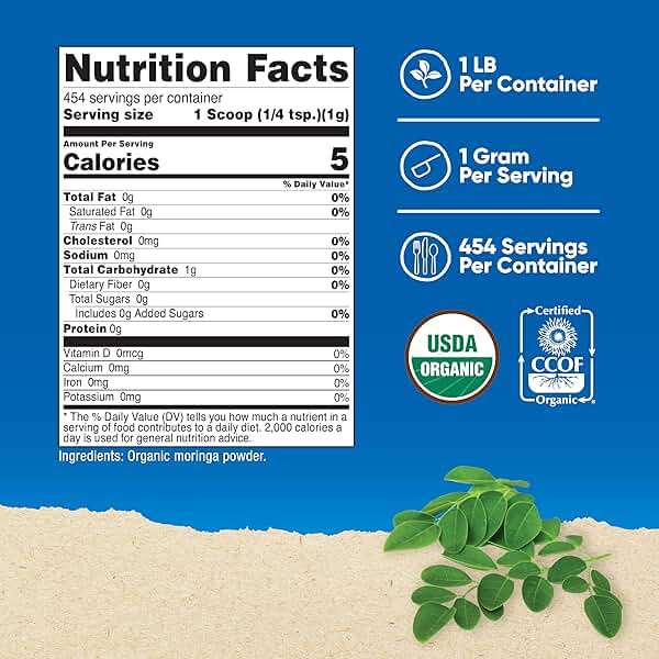 Nutricost Organic Moringa Powder 1LB (16oz) - Gluten Free, Non-GMO, Vegetarian Friendly - Image 2