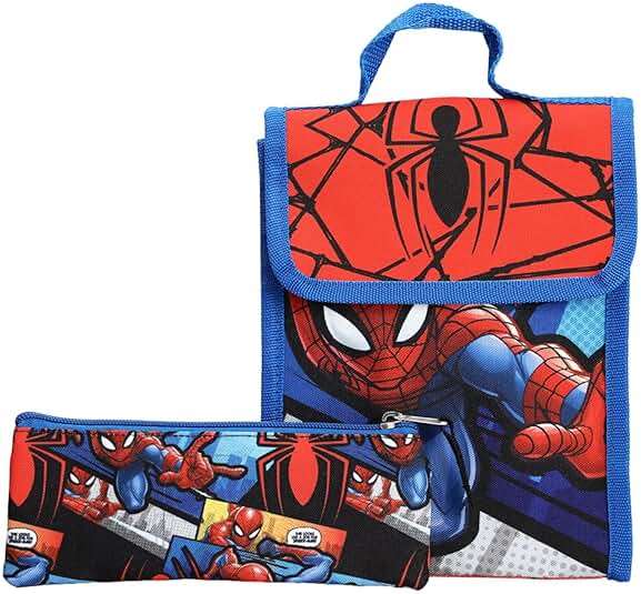 BIOWORLD Mens Spider-man 6-Piece Backpack Set (Little Kid/Big Kid), Blue, One size - Image 4