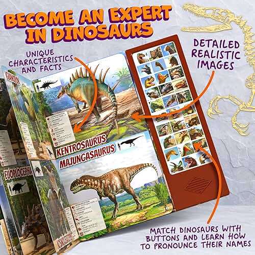 Dinosaur Toys for Kids 3-5 5-7 2-4 Year Old - Dinosaur Book with 30 Species Facts Names & Realistic Sounds - Dinosaur Gifts for Kids Boys Girls Toddlers - Image 4