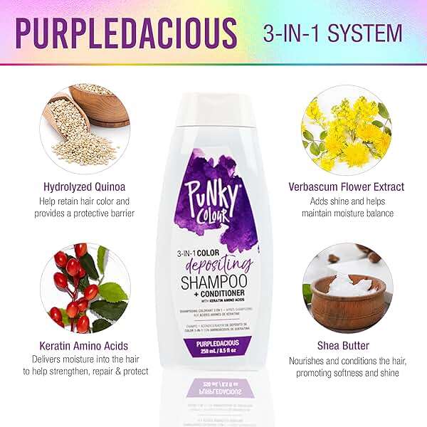 Punky Colour 3-in-1 Color Depositing Conditioner & Hair Cleanser - Purpledacious, Semi Permanent Hair Color, Temporary Hair-Dye, Sulfate-Free, Vegan, 8.5 fl oz. - Image 3