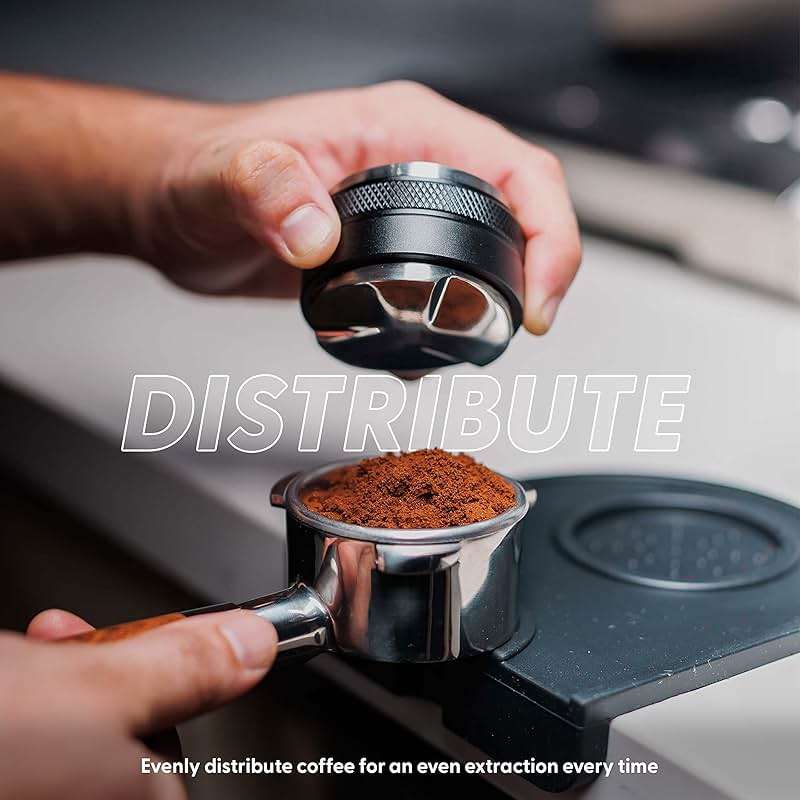 Evergreen Coffee | Espresso Accessories | 54mm Bottomless Portafilter + 53mm Coffee Distributor & Tamper + Tamp Mat | Designed for the Breville Barista Express Pro touch| Bonus Filter Basket - Image 2