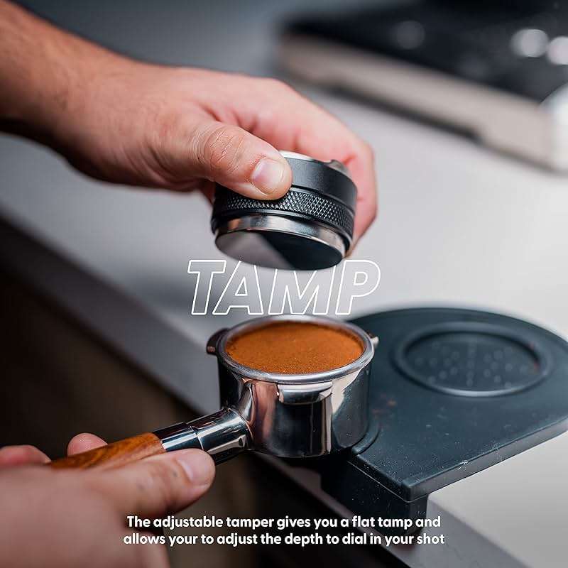 Evergreen Coffee | Espresso Accessories | 54mm Bottomless Portafilter + 53mm Coffee Distributor & Tamper + Tamp Mat | Designed for the Breville Barista Express Pro touch| Bonus Filter Basket - Image 6