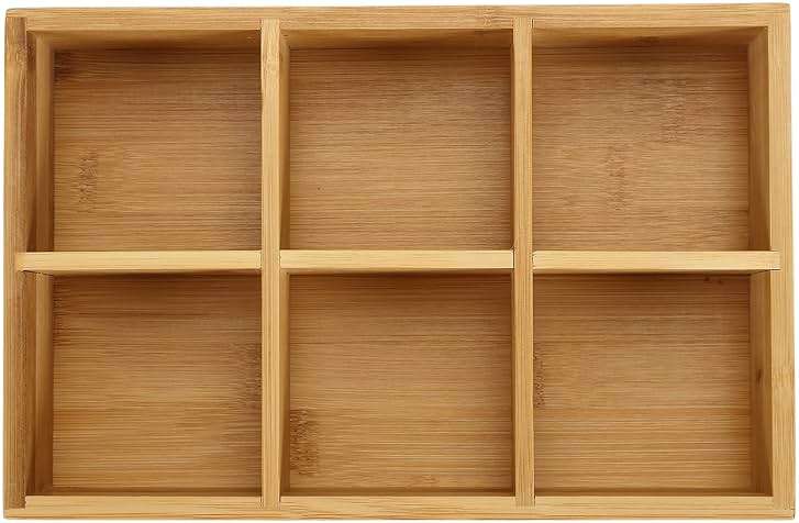 Dicunoy 2 Pack Bamboo Tea Bag Organizers, Wood Tea Bag Storage for Drawers with 6 Roomy Compartments, Sturdy Tea Chest Boxes for Shelf, Coffee Station, Sugar Packet, Sweeteners, Small Packets - Image 4