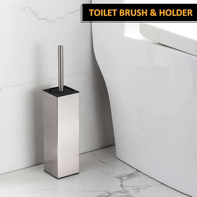 BGL Toilet Brush Holder Freestanding,Brushed Nickel,304 Stainless Steel,SUS304 Toilet Bowl Brush and Holder for Bathroom - Space Saving,Sturdy,Deep Cleaning,Covered Brush - Image 4