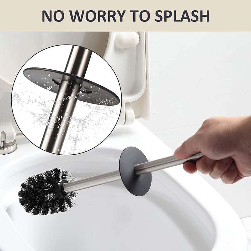 BGL Toilet Brush Holder Freestanding,Brushed Nickel,304 Stainless Steel,SUS304 Toilet Bowl Brush and Holder for Bathroom - Space Saving,Sturdy,Deep Cleaning,Covered Brush - Image 6
