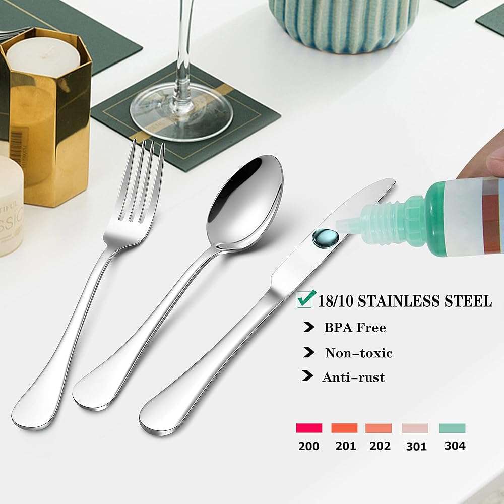 LIANYU 30-Piece 18/10 Flatware Set, Stainless Steel Fancy Silverware Cutlery Set for 6, Tableware Eating Utensils for Restaurant Wedding, Dishwasher Safe, Mirror Polished - Image 4