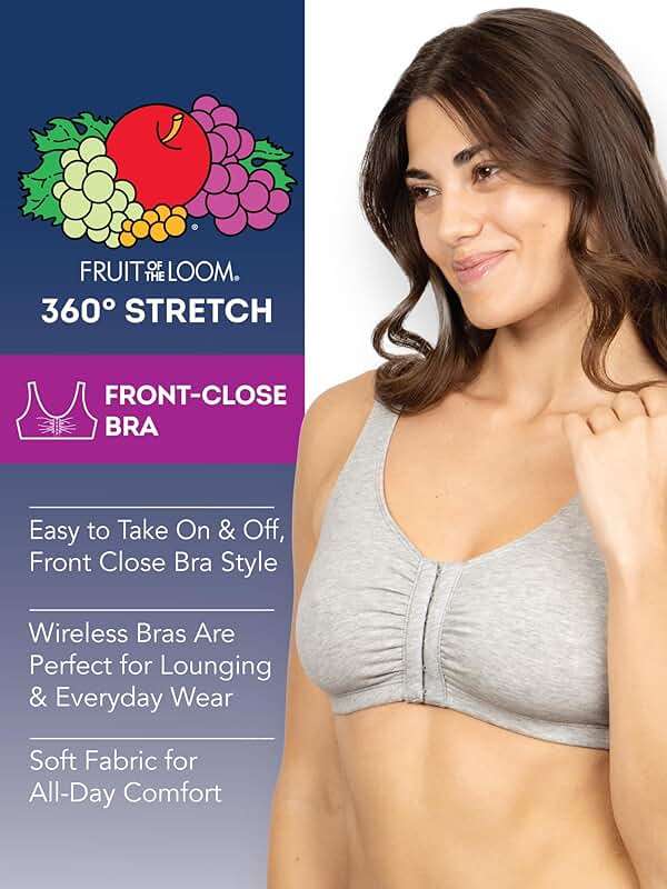 Fruit of the Loom Women's Multi-Pack Front Close Sports Bra - Image 5