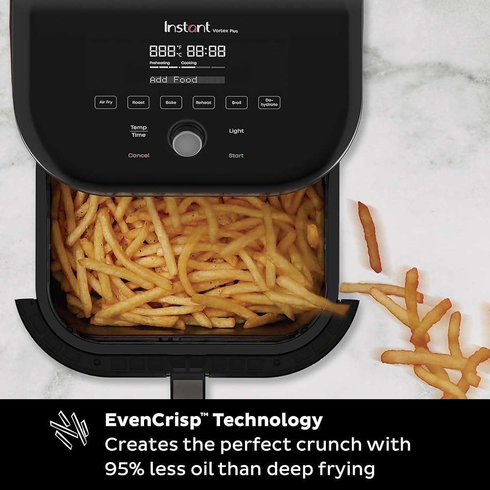 Instant Pot Vortex Plus 6QT Air Fryer with Odor Erase Technology,6-in-1 Functions that Crisps,Roasts, Broils,Dehydrates, Bakes & Reheats, 100+In-App Recipes, from the Makers of Instant Pot,1700W,Black - Image 7