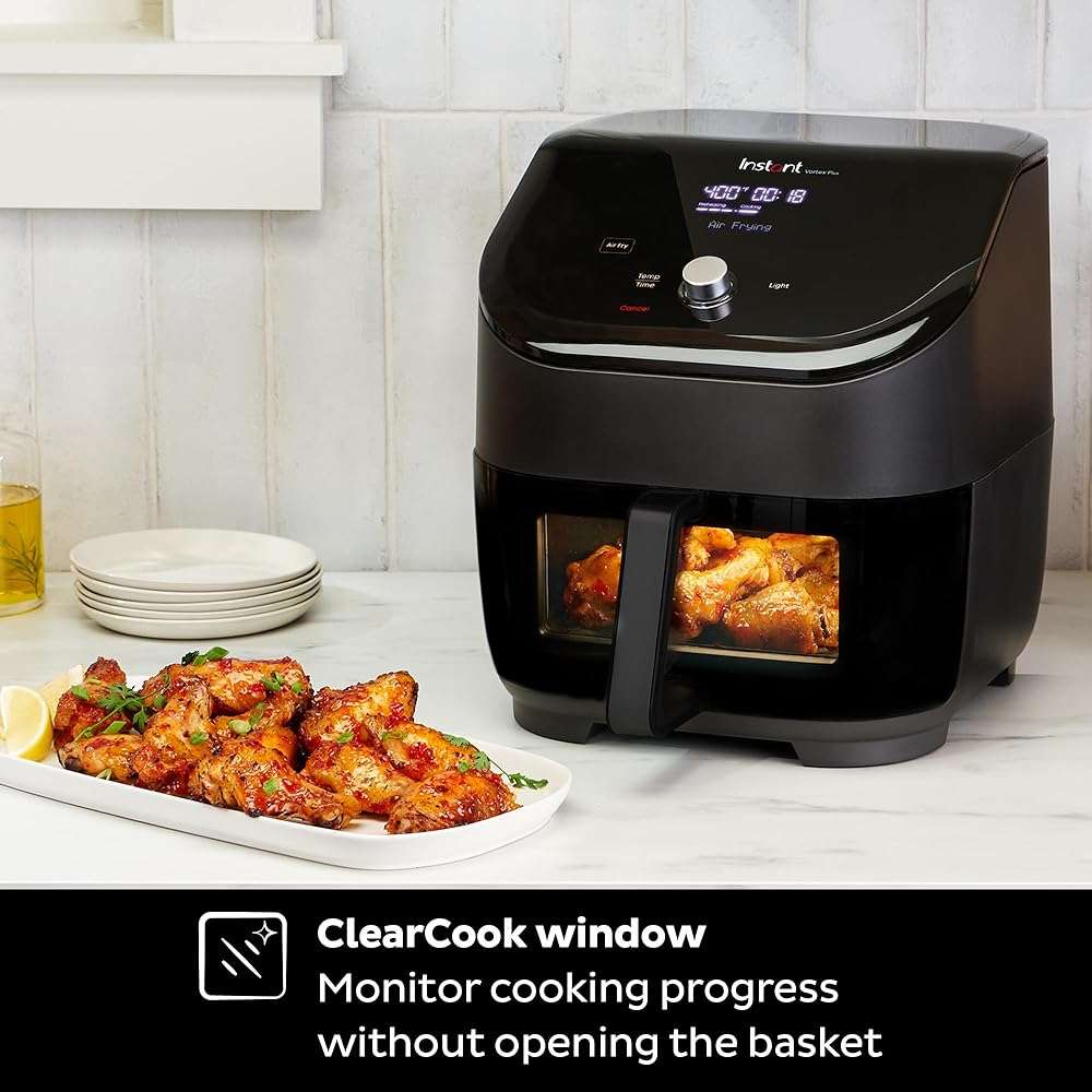 Instant Pot Vortex Plus 6QT ClearCook Air Fryer, Clear Windows, Custom Program Options, 6-in-1 Functions, Crisps, Broils, Roasts, Dehydrates, Bakes, Reheats, from the Makers of Instant Pot, Black - Image 3
