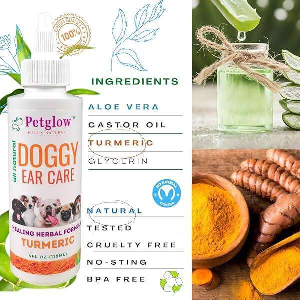 PetGlow Dog Ear Cleaner Infection for Yeast with Turmeric. Natural Ear Therapy eliminates Painful Ear infections, Odor, Wax, and Stops Chronic Ear Itch. - Image 2
