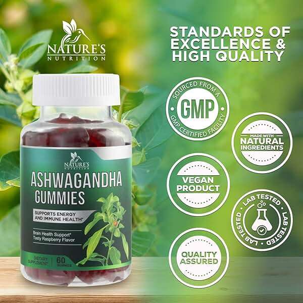 Ashwagandha Gummies - Advanced Ashwagandha Gummy Formula for Daily Use - Natural Antioxidant Support & Brain Health Support - Natural Calm, Relaxation, & Immune Support - Berry Flavor - 60 Gummies - Image 4