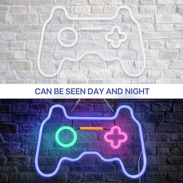 SOLIDEE Led Dimmable Neon Signs Wall Decorations For Living Room|Bedroom Gamepad Controller Shape Lights Game Room Decor Accessories Cool Teen Boys|Girls|Kids Gamer Gifts - Image 4