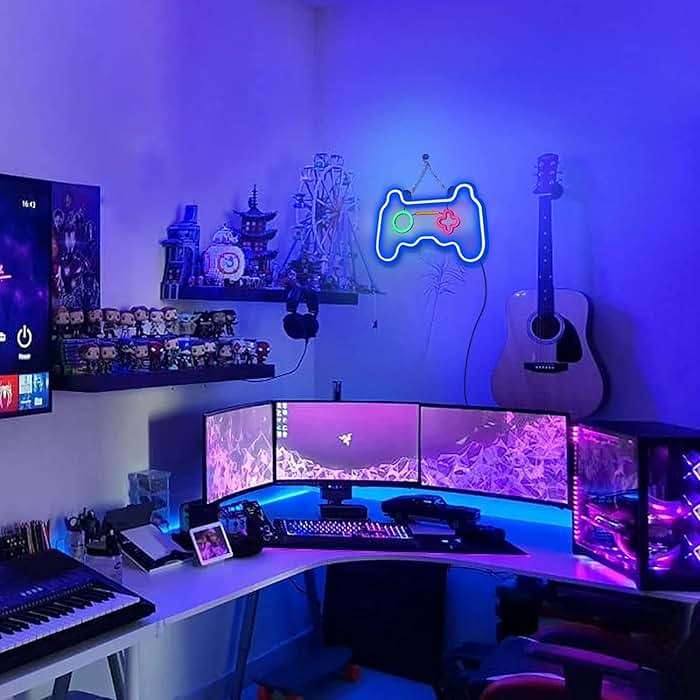 SOLIDEE Led Dimmable Neon Signs Wall Decorations For Living Room|Bedroom Gamepad Controller Shape Lights Game Room Decor Accessories Cool Teen Boys|Girls|Kids Gamer Gifts - Image 8