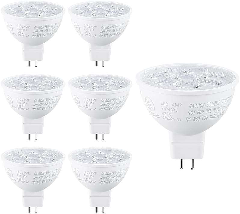 TORCHSTAR MR16 LED Bulbs 50W Halogen Equivalent, 550LM Super Bright 6.5W, 3000K Warm White, 12V Low Voltage GU5.3 Bi-Pin Base, UL Listed, for Recessed Lighting, Track Light Head, Pack of 6 - Image 1