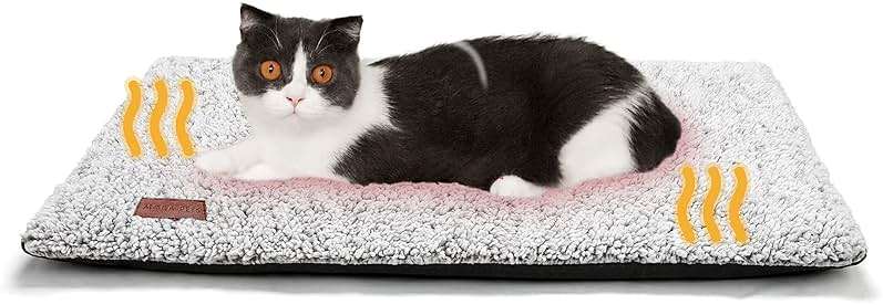 Self Warming Cat Bed Self Heating Cat Dog Mat 24 x 18 inch Extra Warm Thermal Pet Pad for Indoor Outdoor Pets with Removable Cover Non-Slip Bottom Washable Non Electric - Image 1