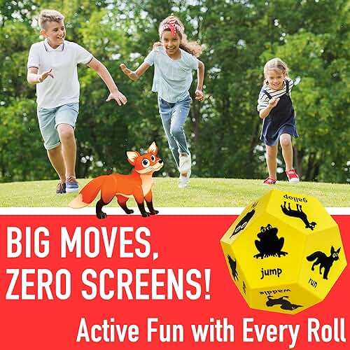 Covelico Animal Exercise Dice - Kids Exercise Equipment, Gross Motor Toys for Toddlers 3-5 & Physical Education Equipment, Recess Toys for Elementary Outside or Indoor Physical Activities for Kids - Image 2