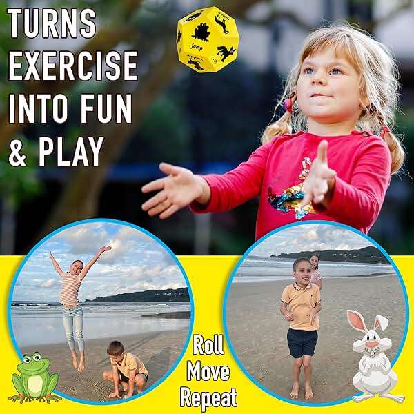 Covelico Animal Exercise Dice - Kids Exercise Equipment, Gross Motor Toys for Toddlers 3-5 & Physical Education Equipment, Recess Toys for Elementary Outside or Indoor Physical Activities for Kids - Image 3