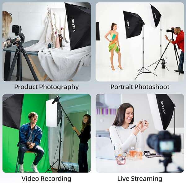 Skytex Softbox Lighting Kit 2Pack 20x28in Soft Box | 85W 2700-6400K E27 LED Bulb Continuous Photography Lighting, Photo Studio Lights Equipment for Camera Shooting, Video Recording - Image 7