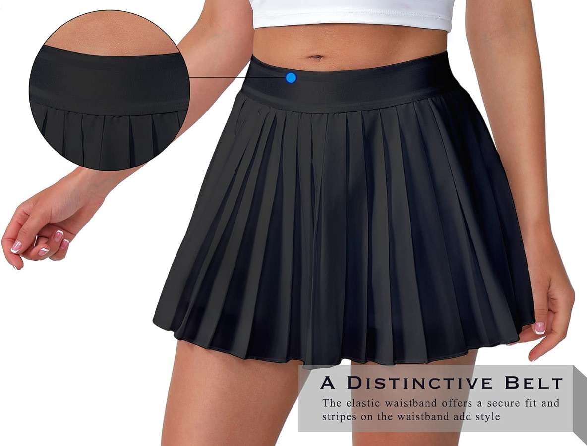 Eleloveph Mini Pleated Tennis Skirt for Women: Flowy Skorts for with Shorts Pockets - Athletic Trendy - Golf Pickleball - Image 4