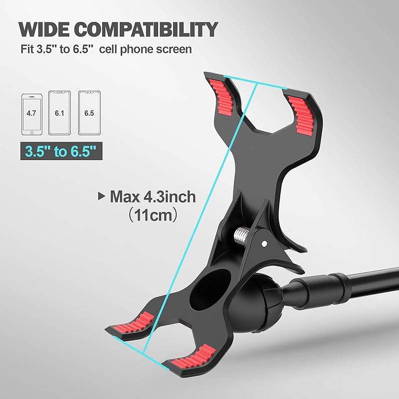 Gooseneck Phone Holder for Bed, Flexible Lazy Arm Cell Phone Holder 360 Adjustable Clamp Bracket Mount Desk for iPhone 14 Pro Max Plus 13 12 Pro Max Mini 11 Pro Xs XR X 8 Samsung S22 S21 Phones - Image 5