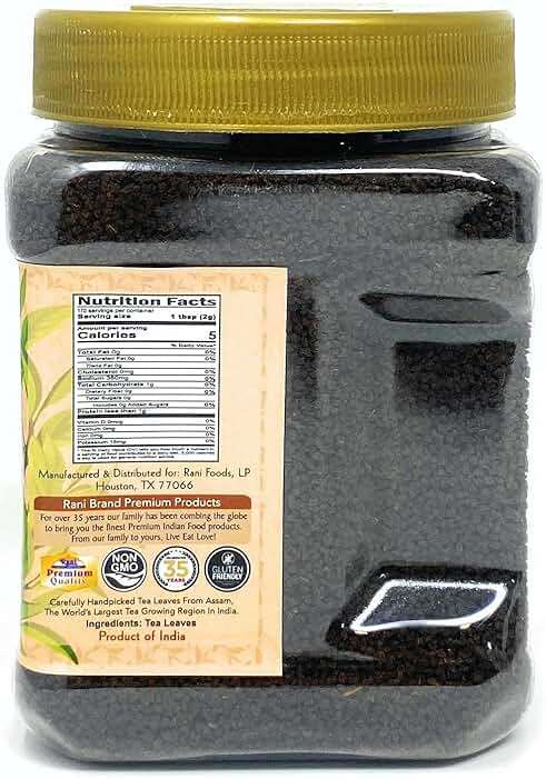 Rani Assam Tea (Indian Loose Leaf Bold Black Tea) 12oz (340g) PET Jar ~ All Natural | Vegan | Gluten Friendly | Salt & Sugar Free | NON-GMO | No Colors | Indian Origin - Image 2