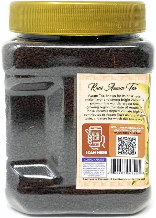 Rani Assam Tea (Indian Loose Leaf Bold Black Tea) 12oz (340g) PET Jar ~ All Natural | Vegan | Gluten Friendly | Salt & Sugar Free | NON-GMO | No Colors | Indian Origin - Image 3