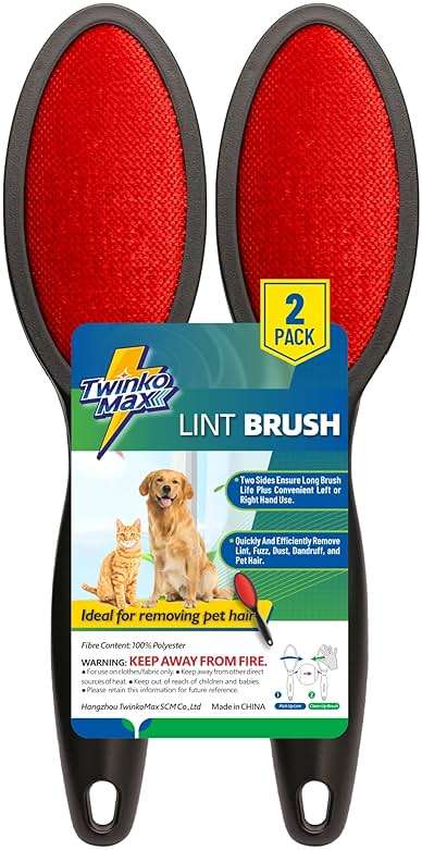 Twinko Max Lint Brush for Pet Hair, Reusable Lint Remover for Clothes | Double-Sided Head, Classic Velvet fabric, Ideal for Pet Hair Removal, Couch & bedding Cleaner, Dog & Cat Fur Removal - Image 1