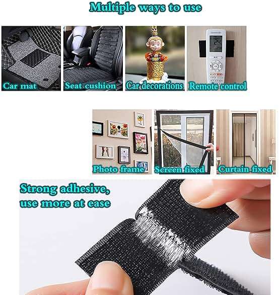 GuangTouL 2 Inch Wide Heavy Duty Hook and Loop Tape Roll 16.4 Ft, Self Adhesive Strips with Strong Sticky Back, Removable Fastener for Wall Mounting, Home Organization, Car, No Residue - Image 2