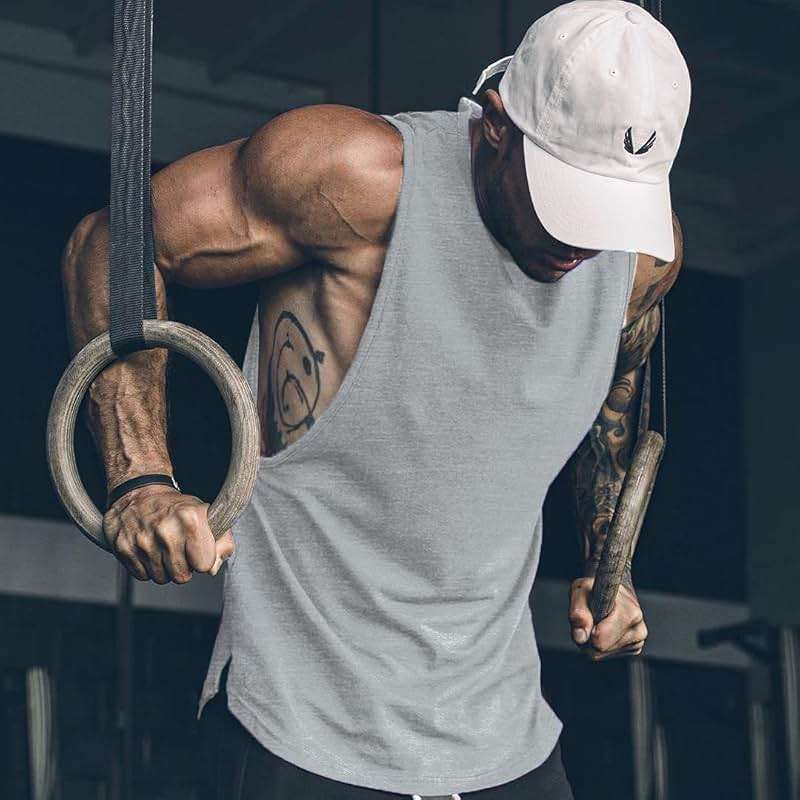 COOFANDY Men Workout Tank Top 2 Pack Gym Bodybuilding Sleeveless Muscle T Shirts - Image 3