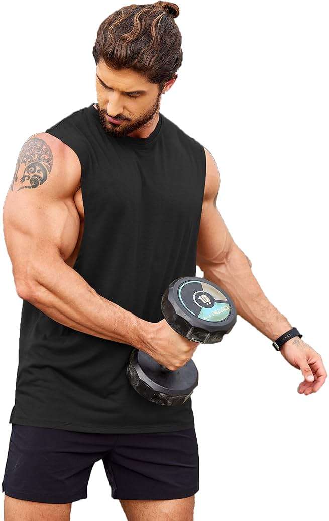 COOFANDY Men Workout Tank Top 2 Pack Gym Bodybuilding Sleeveless Muscle T Shirts - Image 5