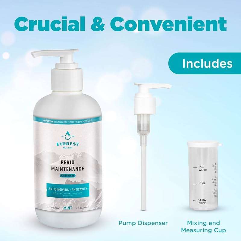 Perio Maintenance Alcohol Free Mouthwash – Concentrated Mouthwash for Bad Breath, Plaque, Sensitive Teeth, and Gingivitis or Gum Disease - Fresh Mint Flavored Fluoride Rinse Pack of 2 by Everest - Image 8