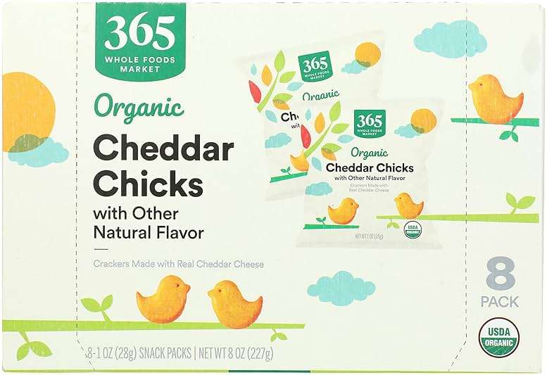 365 by Whole Foods Market, Organic Cheddar Chicks Crackers, 8 Pack - Image 1