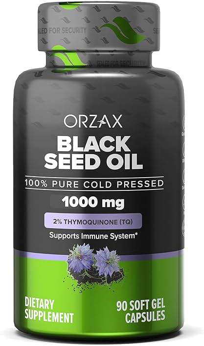ORZAX Black Seed Oil Cold Pressed 100% Pure | Non-GMO - Rich in Omega 3 6 9 & Thymoquinone | Black Cumin Nigella Sativa Oil for Immune Support, Hair, Skin, Face (1000 mg - 90 Softgel Capsules) | Cold Pressed Nigella Sativa Oil, Omega 3-6-9, Non-GMO, easy-to-swallow softgels for everyday use - Image 1
