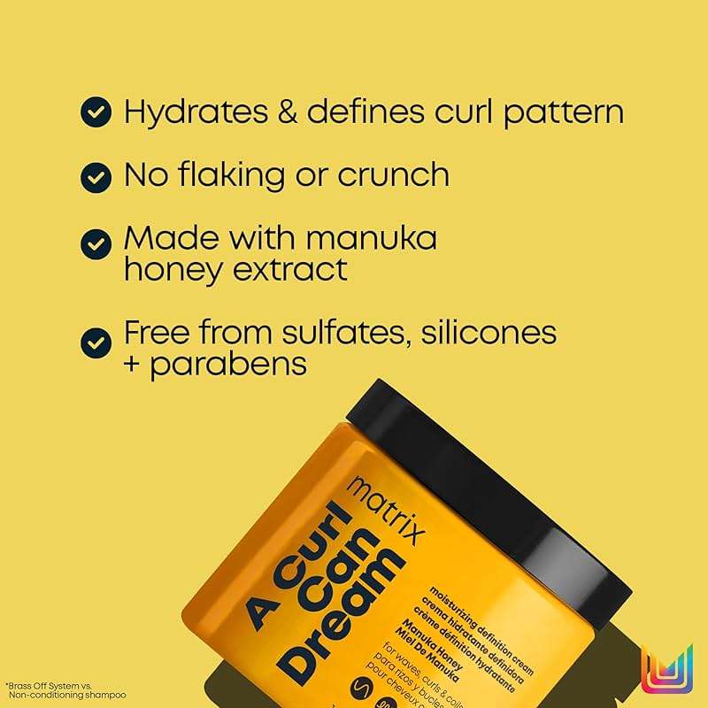 Matrix A Curl Can Dream Moisturizing Leave-in Cream - Moisturizes & Defines Curls Without Flaking For Curly, Coily, and Wavy Hair, Protects from Heat Styling, Anti-Frizz & Detangling, 16.9 Fl Oz - Image 4