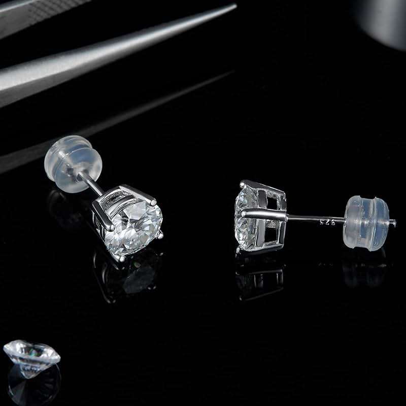 Moissanite Stud Earrings for Women,Sterling Silver 925 Earrings Jewelry Engagement Gifts for Women Men - Image 6