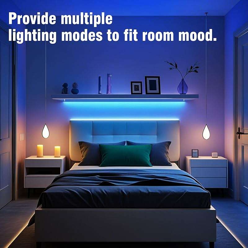 VOLIVO 100ft Led Strip Lights for Bedroom, Color Changing Led Light Strips Kit with Bluetooth App Control and IR Remote, RGB Music Sync Lighting for Room, Home Decor - Image 4