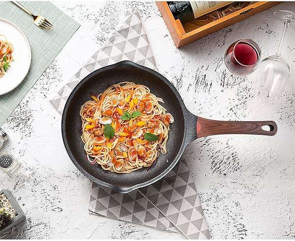 Vinchef Nonstick Deep Frying Pan Skillet with Lid, 11in/5Qt Saute Pan, German 3C+ Ceramic Coating Technology, Heat Indicator, Induction Compatible - Image 2