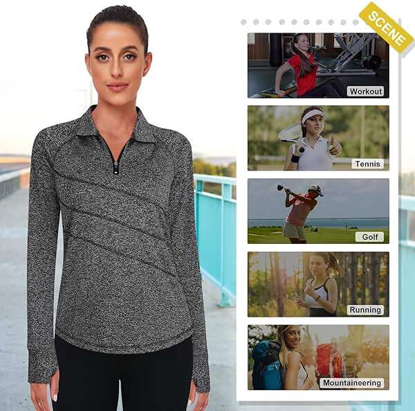 Cucuchy Womens V Neck Golf Polo Shirts Moisture Wicking Sports Workout Tops - Image 4