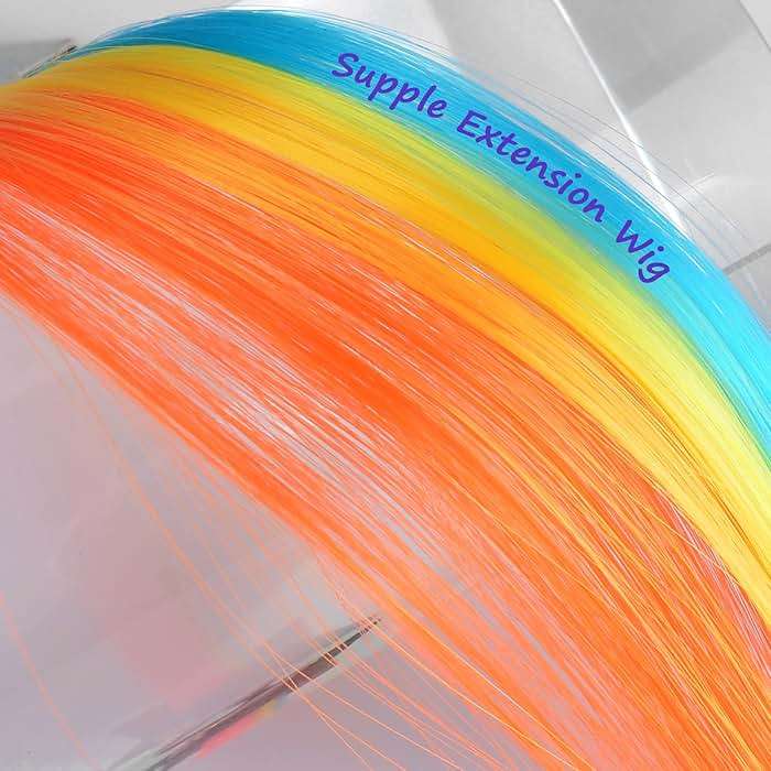 Little World Hair Clips for Girls, 6 Pcs Rainbow Hair Extensions, Unicorn Hair Clips for Girls Toddler Kids Ponytails, Hand-made Cute Glitter Hair Accessories - Image 4