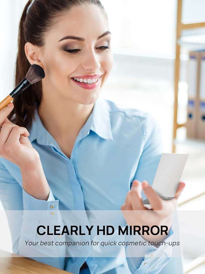 MIRRORNOVA Mirrornova Folding Mirror, Compact Ultra-Slim Small Portable Travel Size Makeup Mirror (Aluminum Shell, 3.3inch) - Image 6