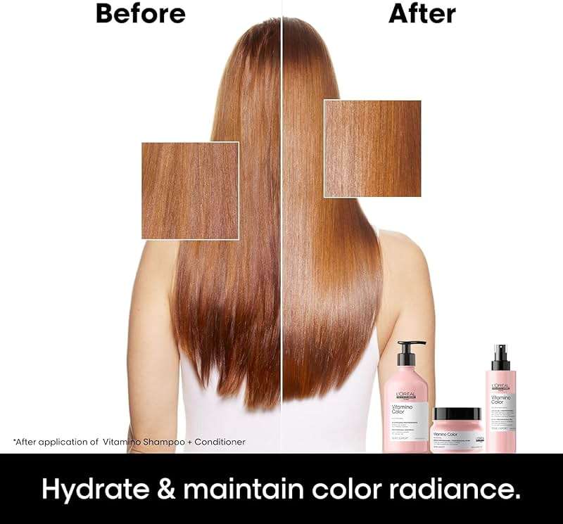 L'Oréal Professionnel Vitamino Color Hair Mask - Protects & Preserves Hair Color, Enhances Shine & Vibrancy, Moisturizes & Detangles - Image 2