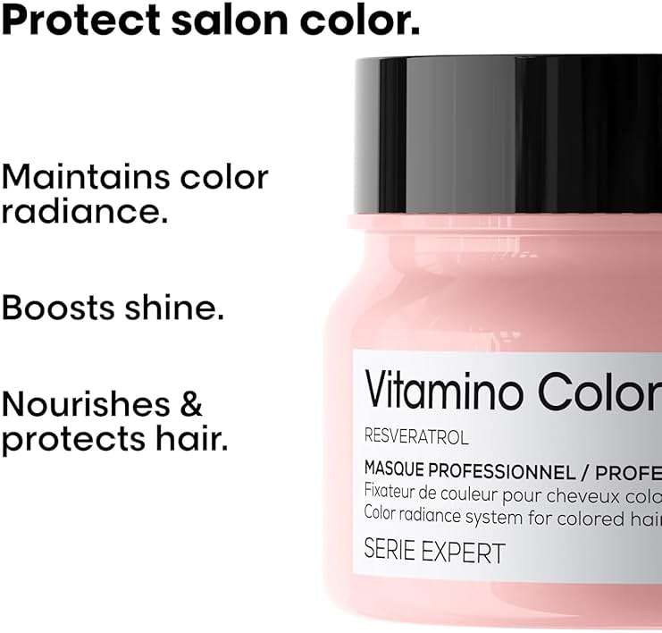 L'Oréal Professionnel Vitamino Color Hair Mask - Protects & Preserves Hair Color, Enhances Shine & Vibrancy, Moisturizes & Detangles - Image 3