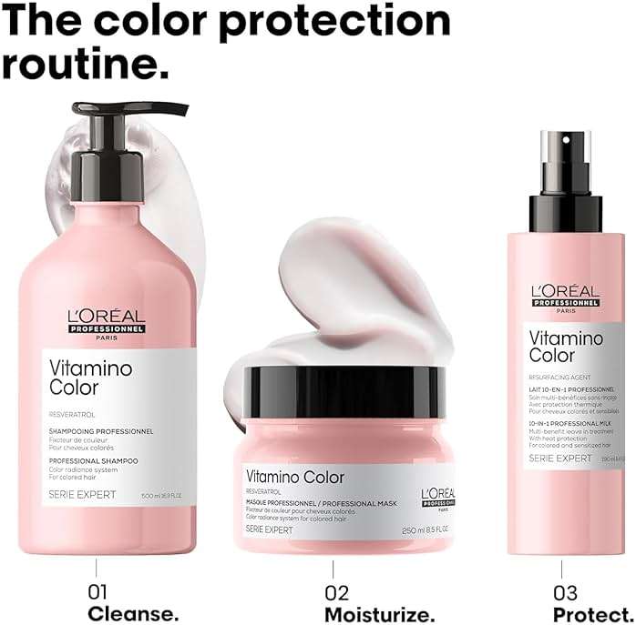 L'Oréal Professionnel Vitamino Color Hair Mask - Protects & Preserves Hair Color, Enhances Shine & Vibrancy, Moisturizes & Detangles - Image 5