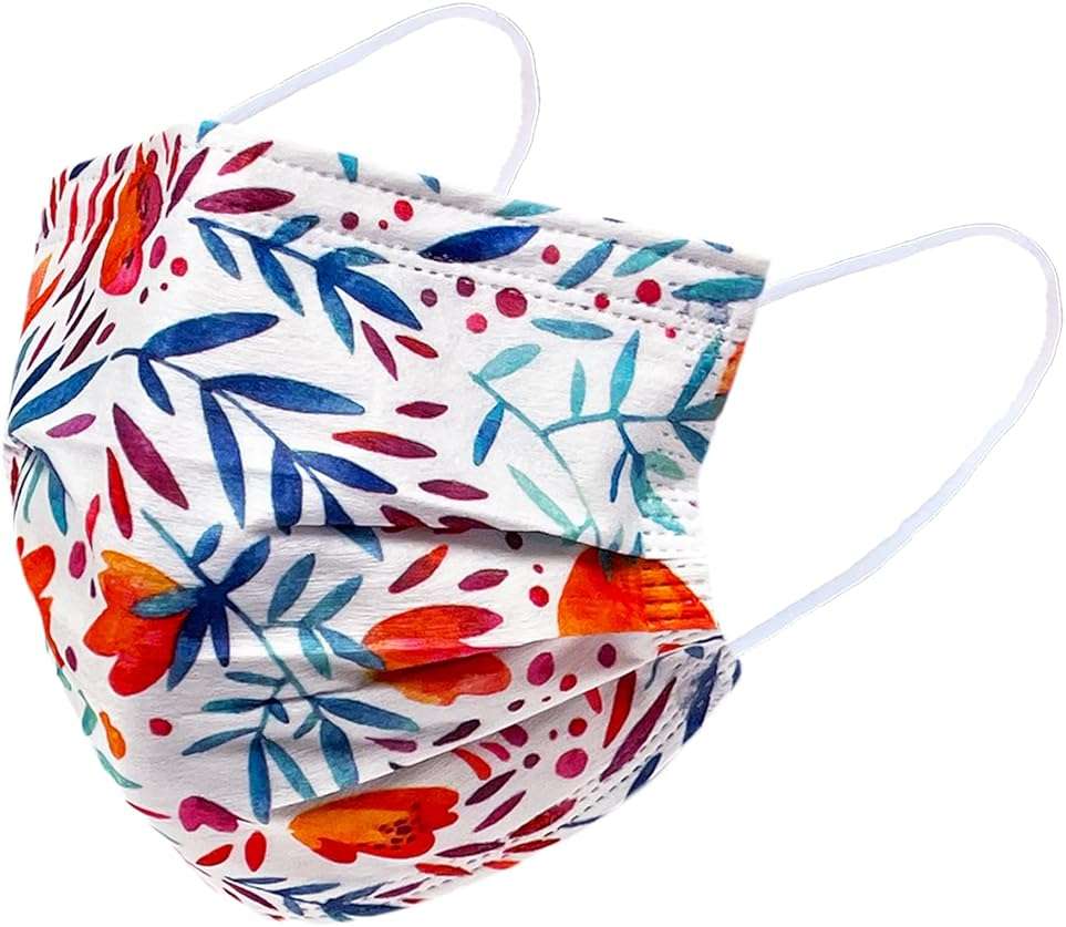 Everydayspecial Disposable Safety Mask 3 Layer Protection Face Mask for Adults 50 pcs (Flower Assorted Print 2) - Image 4