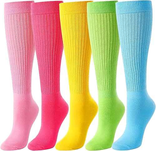Zmart Slouchy Socks for Women - Slouch Scrunch Socks, 4-5 Pairs Knee Length - Image 2