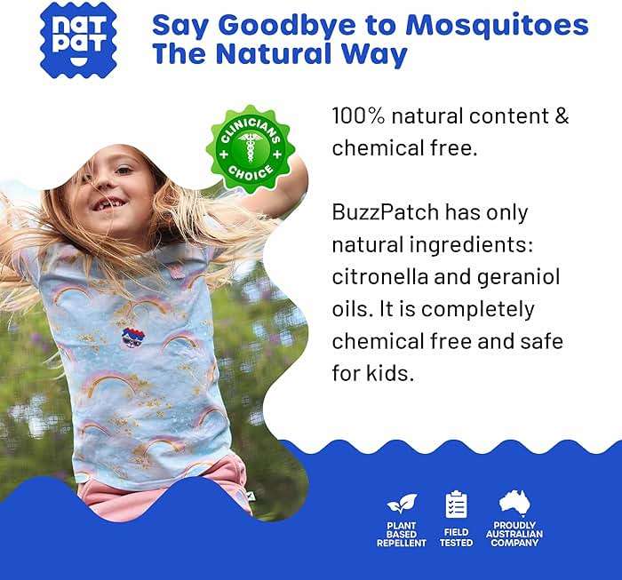 NATPAT Buzz Patch Mosquito Patch Stickers for Kids - Plant Based Ingredients, Non-Toxic - The Original All Natural Citronella Essential Oil Insect Patch, DEET Free, for Toddlers, Kids (48 Pack) - Image 6