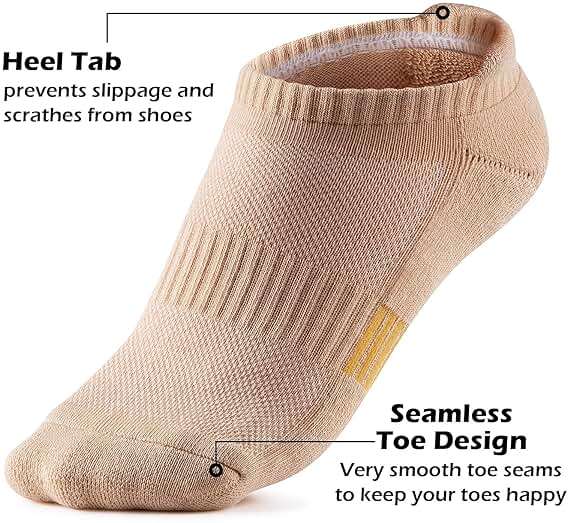 Gonii Ankle Socks Womens Running Athletic No Show Socks Cushioned 5-Pairs - Image 4